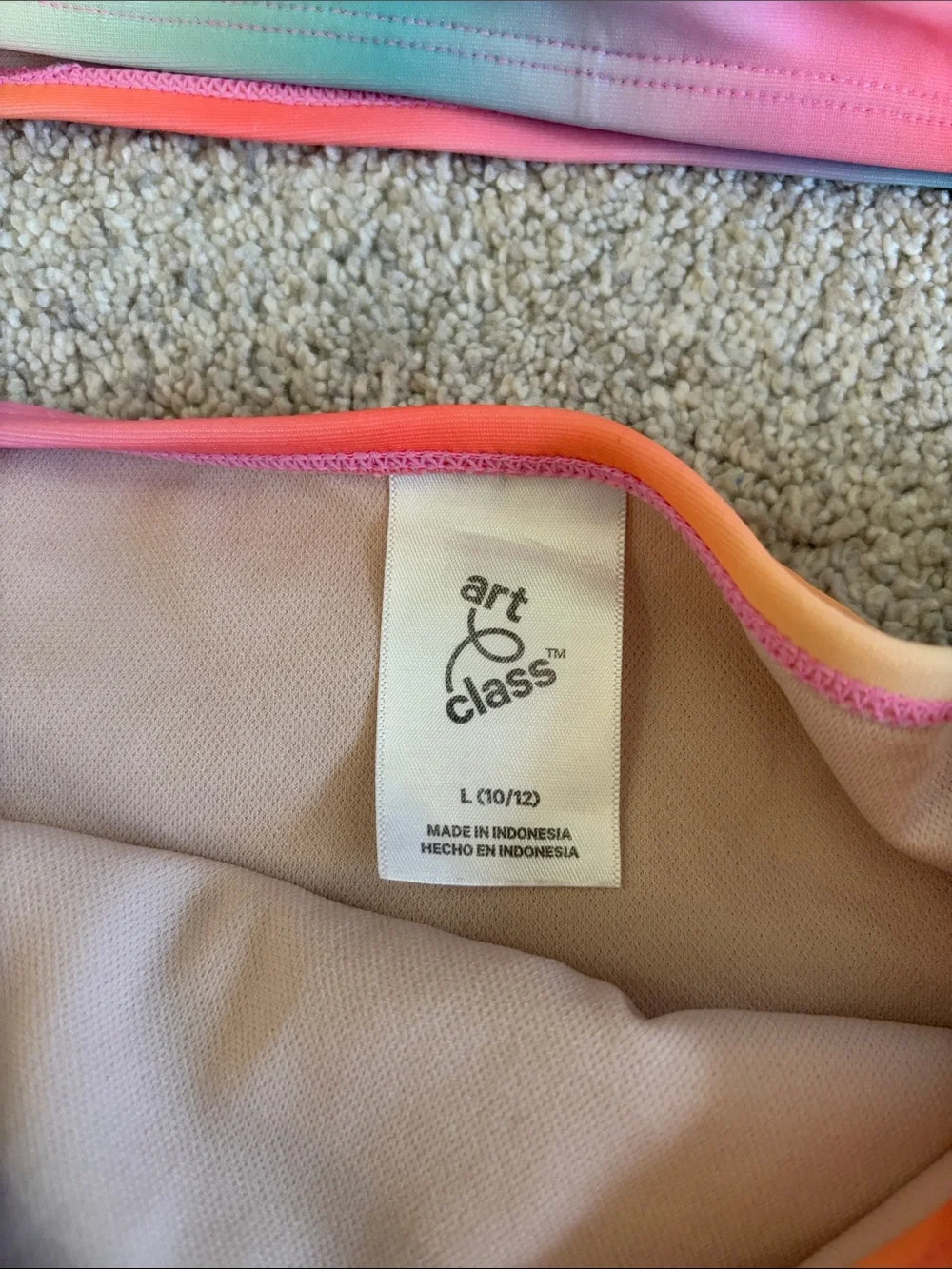 art class Rainbow Ombre Girls Two-Piece Bikini - Pink, Orange, Yellow, Blue